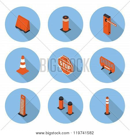 Flat Icons Road Equipment