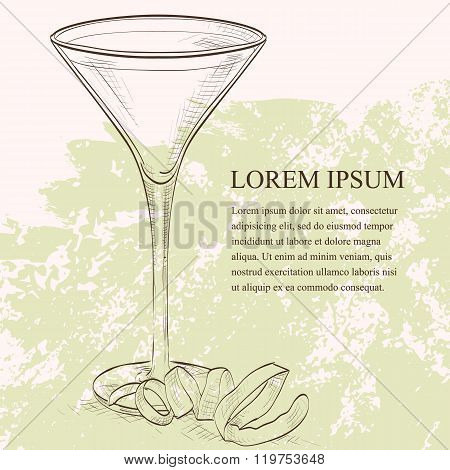 Cocktail Vesper scetch mixed drink