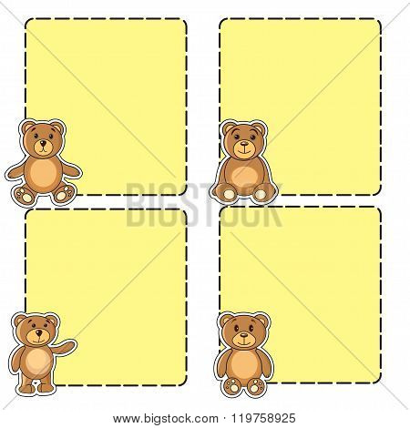 Frame with bears in the vector