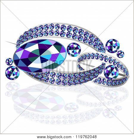 Shining Oval Brooch
