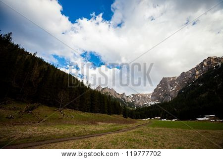 Beautiful Tatry mountains valley landscape