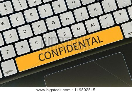 Keyboard  Button Written Word Confidental