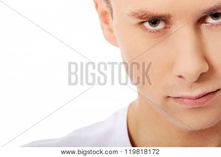 Portrait of young angry man