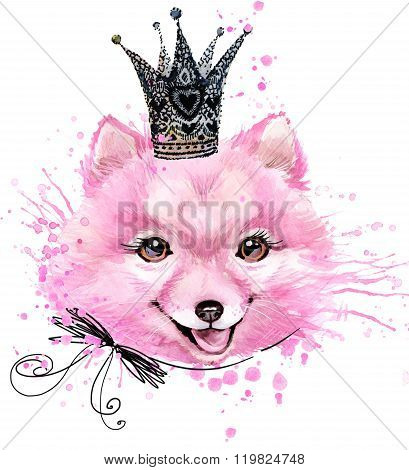 Cute Dog. Dog T-shirt graphics. watercolor Dog illustration background. watercolor funny Dog for fas