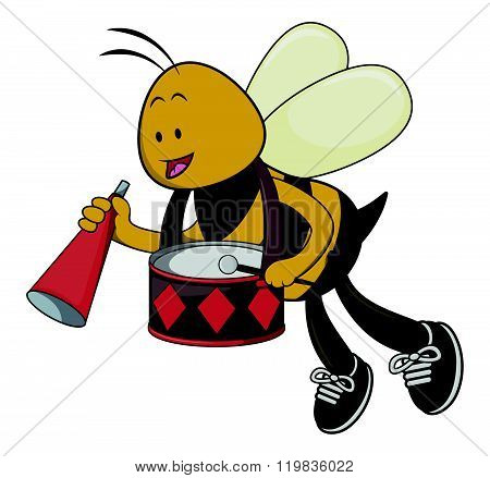 bee cartoon illustration isolated white