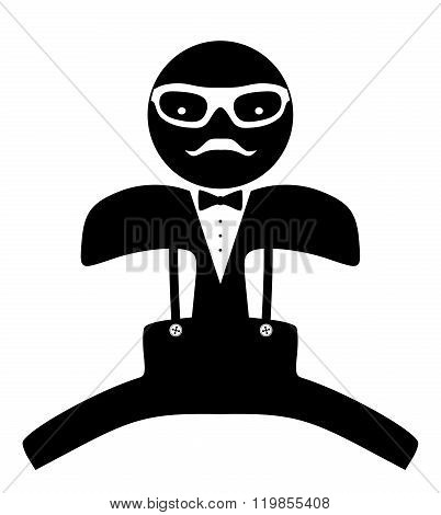 Hipster Man. Suit. Bow Tie