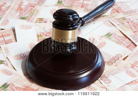 Gavel And Five Thousandth Russian Money
