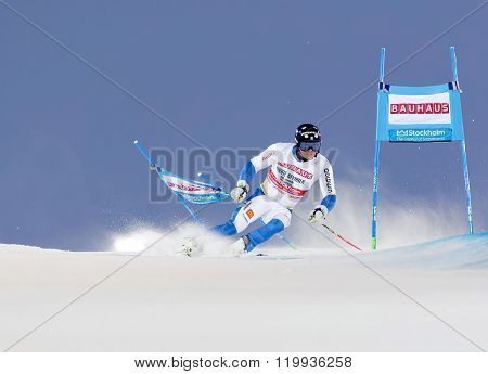 Skier Andre Myhrer At A Slalom Event