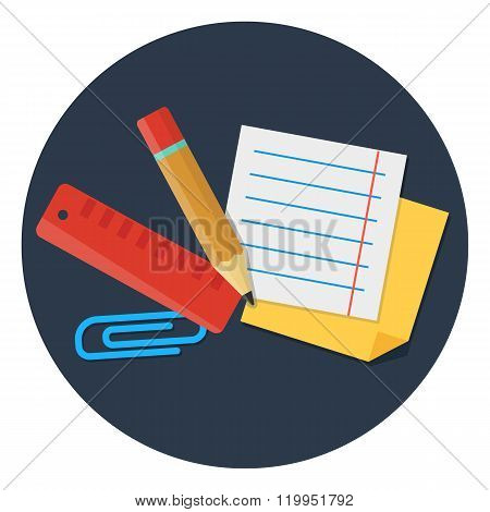 stationery set flat vector elements