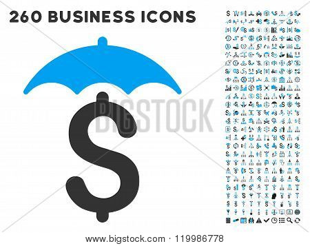 Financial Roof Icon with Flat Vector Set