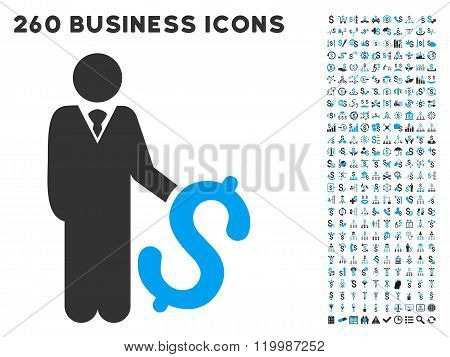 Investor Icon with Flat Vector Set