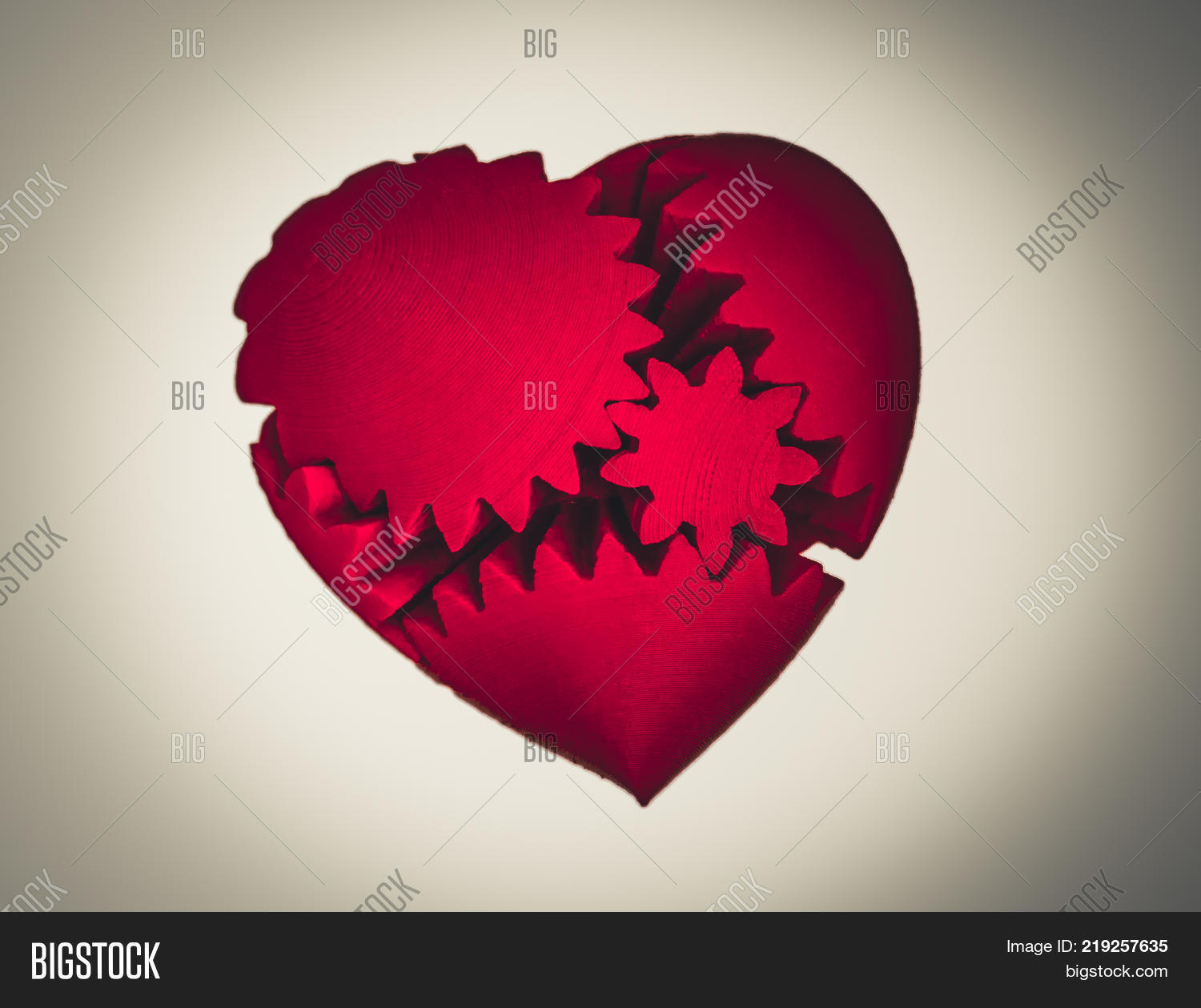 Objects Printed By 3d Printer Isolated On White Background Bright Colorful Object Heart Of