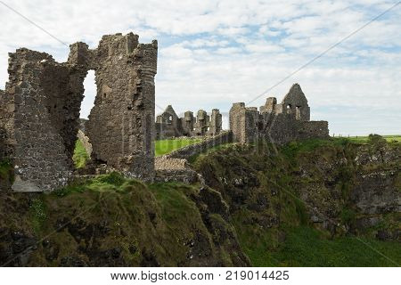 the 13th century medieval Dunluce castle, Northern Ireland