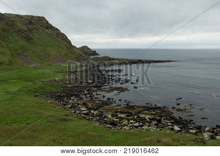 view of the Giant's Causeway on the northern coast of Northern Ireland