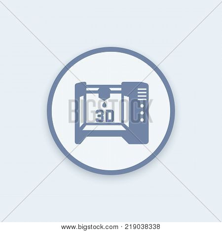 3d printer icon, vector sign, eps 10 file, easy to edit