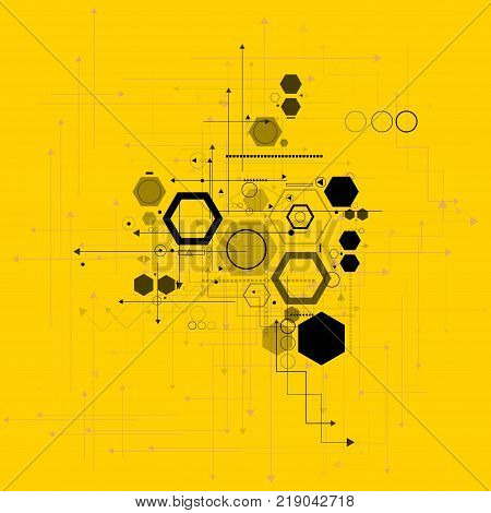Abstract Hi-tech, Engineering, Machine, Technology Concept. Vector Abstract Futuristic Technology Ba
