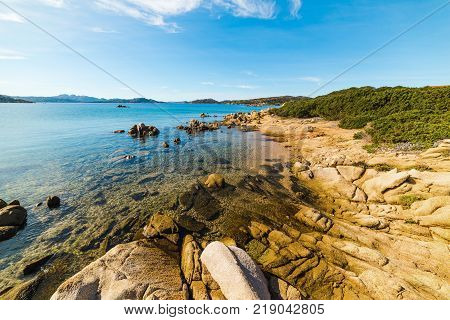 Rocks by the sea in Caprera island Sardinia