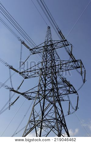 Electricity Pylons At Drax Power Station Yorkshire England