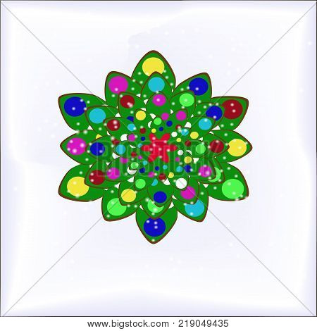 Christmas tree from a Christmas cookie with green glaze on a light background