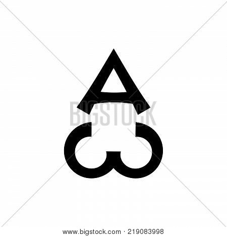 Ancient Christian Sacral Monogram of The Biblical sentence: «I am Alpha and Omega, the Beginning and the End, the First and the Last». (Ancient Medieval monogram).