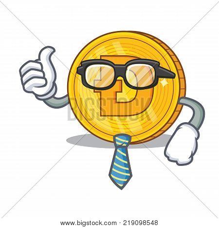 Businessman Dodgecoin character cartoon style vector illustration