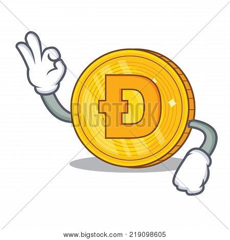 Okay Dodgecoin character cartoon style vector illustration