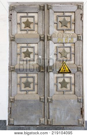 Window Frames In The Old Brick Building Outside