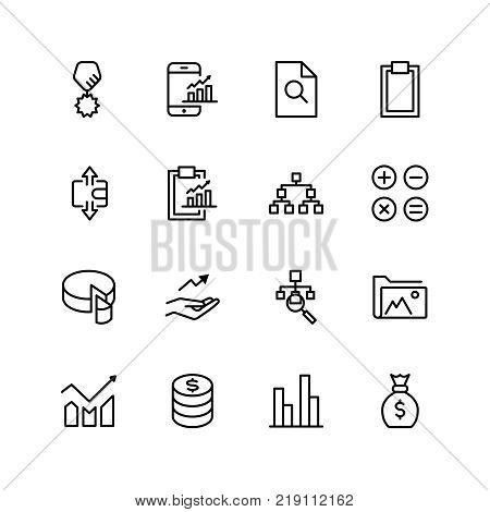Financial icon set. Collection of high quality black outline logo for web site design and mobile apps. Vector illustration on a white background.