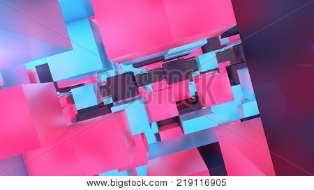 Holographic Cubes Illustration