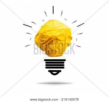 paper light bulb on white background for creative idea new innovation