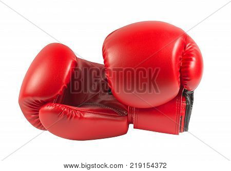 red boxing gloves on a white background