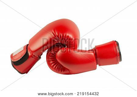 red boxing gloves on a white background
