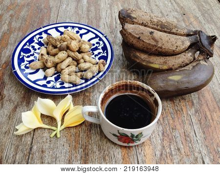 the traditional banana nut food on the table was enjoyed with a cup of coffee
