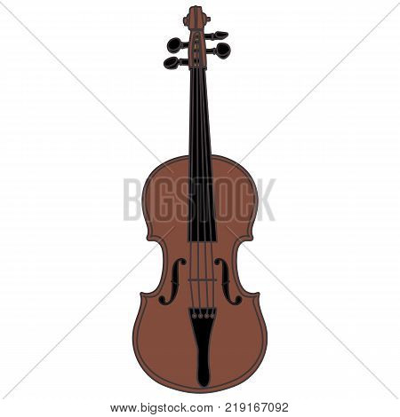 Violin vector illustration. Isolated violin on white background. Vectoe illustration