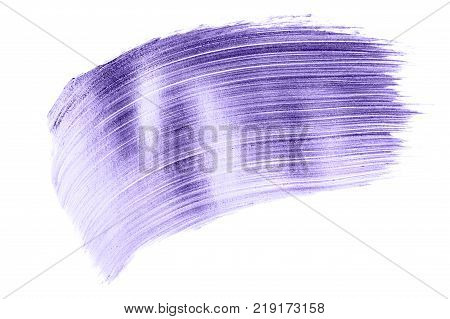 Beautiful textured Ultra Violet melallic strokes isolated on white background.