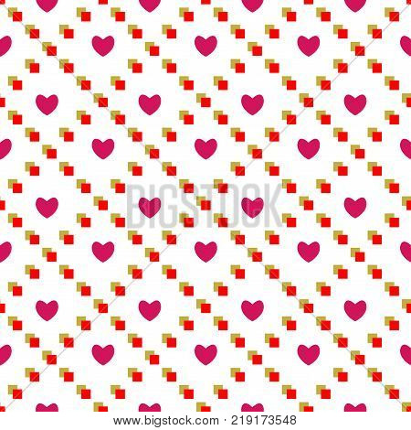 Heart in square seamless pattern. Fashion graphic design. Modern stylish texture. Colorful template for prints textiles wrapping wallpaper card banner business. Vector illustration