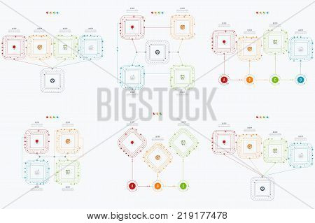 Set with infographics. Data and information visualization. Template. Stock vector. Dynamic infographics stylish geometric. element for design business invitations, gift cards, flyers and brochures