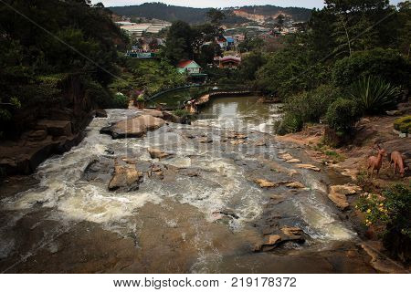 Cam Ly waterfalls view in Da Lat, Vietnam