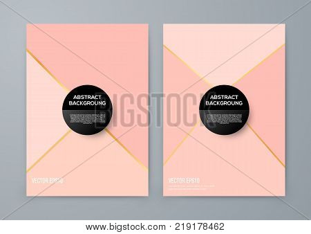 Brochure template with rose goldbackground. cover backdrop for banner or poster design