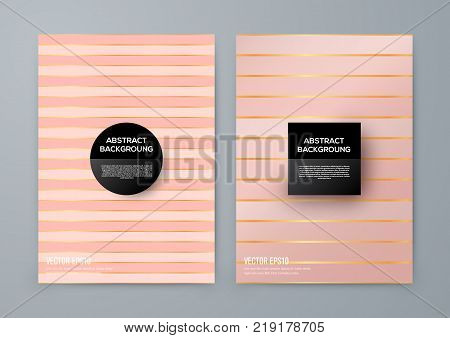 Brochure template with rose goldbackground. cover backdrop for banner or poster design