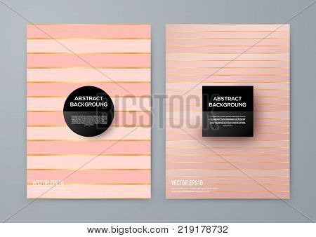 Brochure template with rose goldbackground. cover backdrop for banner or poster design