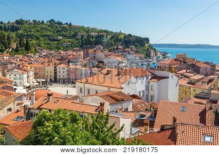 Piran Town In Southwestern Slovenia On The Gulf Of Piran