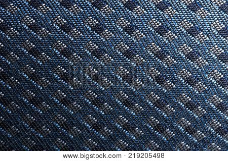 Blue and white clloth fabric macro closeup