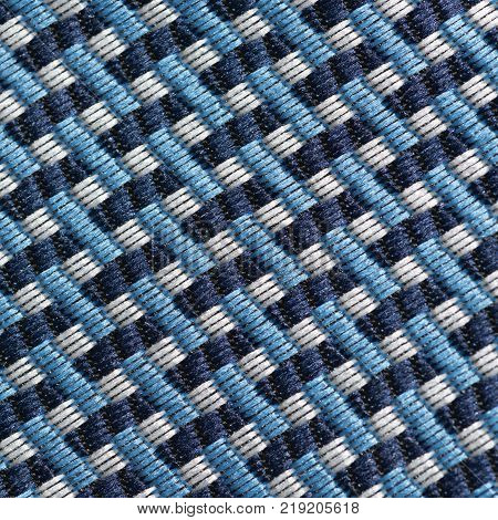 Blue and white clloth fabric macro closeup