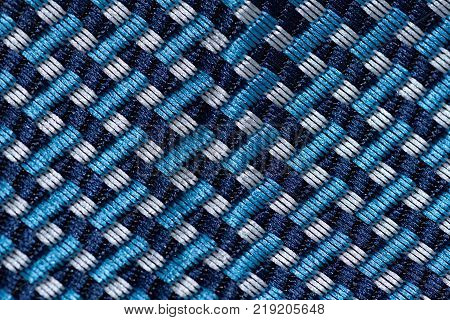 Blue and white clloth fabric macro closeup