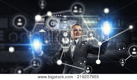 Netwoking as business concept. Mixed media