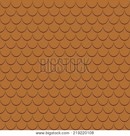 Roof tiles seamless pattern. Shingles profiles background. Vector illustration.