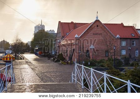 KALININGRAD, RUSSIA - APRIL 25, 2016: Exhibition brick house called 
