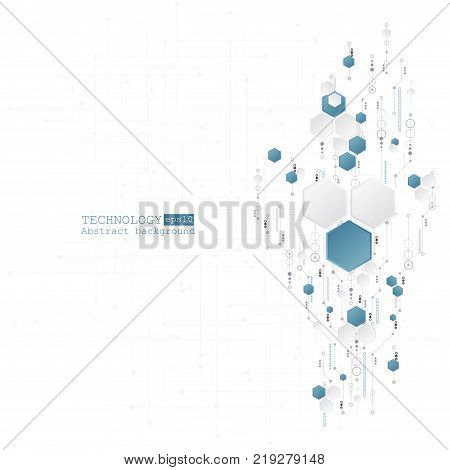Abstract Hi-tech, Engineering, Machine, Technology Concept. Vector Abstract Futuristic Technology Ba