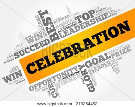 Celebration Word Cloud Collage, Business Concept Background